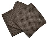 Eurow Microfiber Waffle Weave Dish Cloth (3-Pack, Brown)