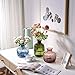CASAMOTION Vases Hand Blown Art Glass Vase, Ripple Design Centerpiece Vases for Table, Olive Green