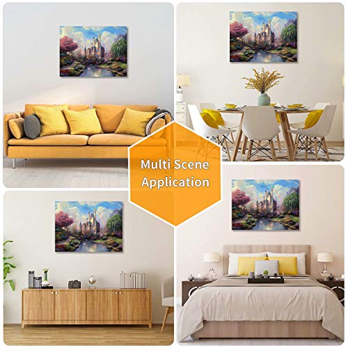 Toudorp Malen nach Zahlen Kits mit 3X Lupenkarte 40 x 50 cm DIY Acrylmalerei - Traumschloss (ohne Rahmen) – Bild 8