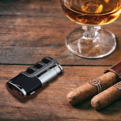 Mantello Cigars Torch Lighter, Triple Jet Flame Butane Lighter Cigar