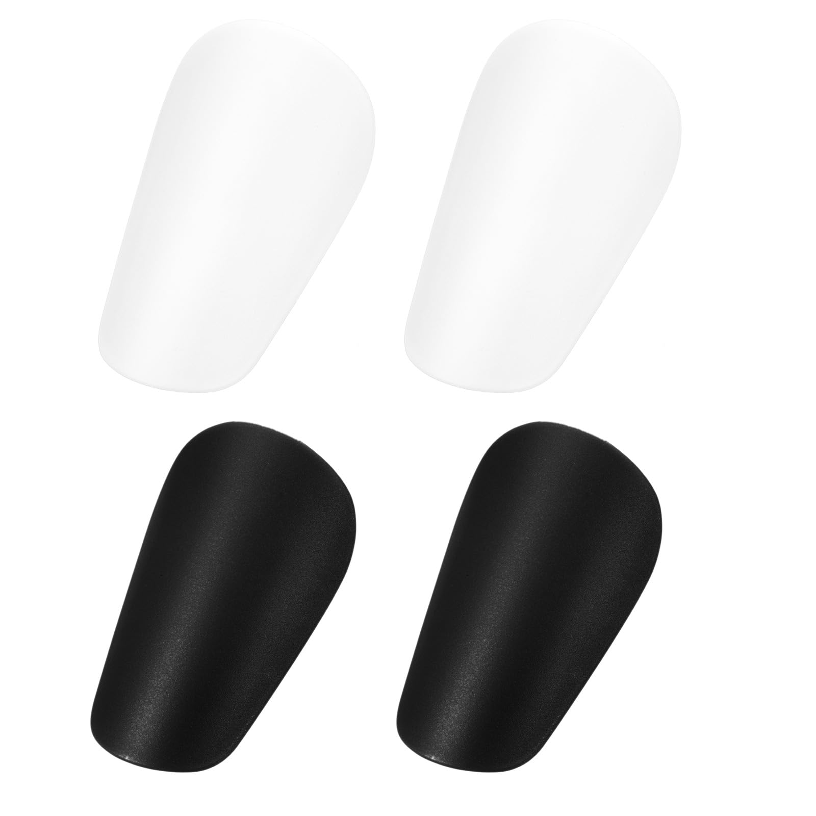 PATIKIL Soccer Shin Guards, 4 Pcs Mini Shin Pads Calf Protective Gear Shin Guards 3.94 x 2.36 Inches for Adult Men & Women Soccer Players Equipment Athletes, Black & White
