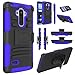 LG G Stylo Case, EC Hybrid Holster Case, Dual Layers Armor Case with Kickstand and Locking Belt Swivel Clip for LG G Stylo/LG G4 Stylus/LG LS770 (Black/Blue)