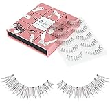 Fake Eyelashes WENIDA 5 Pairs 100% Handmade Long Soft Reusable, Natural look False Eyelashes