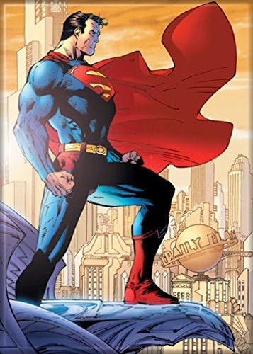 Ata-Boy DC Comics Superman and Metropolis Skyline 2.5" x 3.5" Magnet for Refrigerators and Lockers