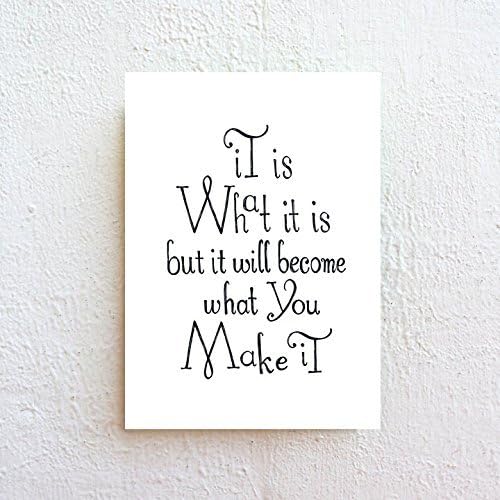 It Is What It Is Inspirational Quote Print Black Letter Typography on Natural White Fine Art Paper