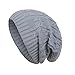 Surblue Unisex Trendy Beanie Warm Oversized Chunky Cable Knit Slouchy Woolen Hat, Light Gray