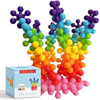 Clip Connect 100 Pieces | Diameter of 1.5 Inches | Interlocking Solid Plastic Building Blocks Discs Set STEM Educational Toy for Preschool Kids Boys and Girls | Safe Material for Kids