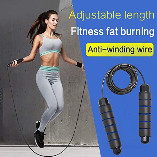 Jump Rope Workout for Adults Fitness - Adjustable Wire Skipping Rope for With Bearing Workout Weighted Can Be Used for Aerobic Exercise and Fitness, Suitable for Men, Women and Children ,2 Pieces