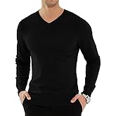 YTD Men's Casual Slim Fit V-Neck Pullover Long Sleeve Knitted Pullover Sweaters