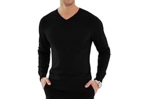 YTD Men's Casual Slim Fit V-Neck Pullover Long Sleeve Knitted Pullover Sweaters