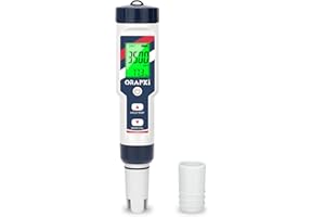 ORAPXI pH Salinity Tester 5 in 1 pH Salt TDS EC Temp Meter for Hydroponic System Saltwater Pool pH and PPM Meter Water Tester for Indoor Plant Grow, Hot Tub, Spa, Aquarium, Home Brewing