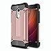 Redmi Note 4 Case, Ranyi [Hybrid Protection] [Metal Texture] [Shock-Proof] High Impact Premium Dual Layer Rubber Armor Defender Case Cover for Xiaomi Redmi Note 4 (5.5 inch), Rose Gold