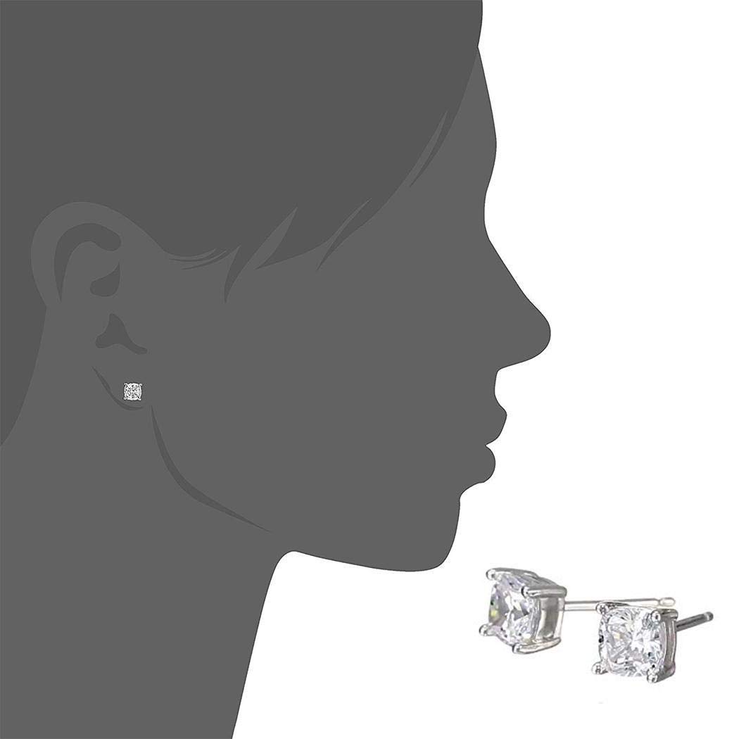 Hotstype Women Fashion Stud Earrings Exquisite Gorgeous Transparent Square Zircon Earring Stud