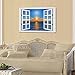 KREATIVE ARTS - Canvas Print Wall Art Window Frame Style Seascape Picture Wall Decor Stretched Giclee Print Gallery Wrap Modern for Home Decoration Ready to Hang (24''x36'', 1.Sunset on the Sea)