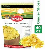 SUNBEST Dried Crystallized Ginger Slices in Resealable Bag (2.5 Lb)