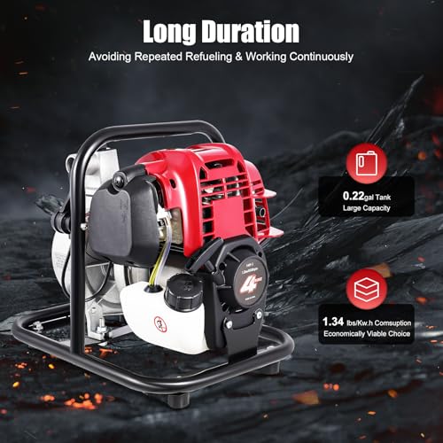 YIYIBYUS 1" Inch Water Transfer Pump, 38CC 4-Stroke Portable Gas Gasoline Engine photo 12