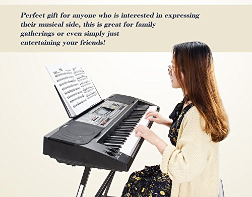 Smart 61 Keys MK-816 USB-MIDI(APP) Electronic Lighting Keyboard Piano with Music Stand LCD Display Screen for Kids/Adults Learing/Training - Thumbnail 5