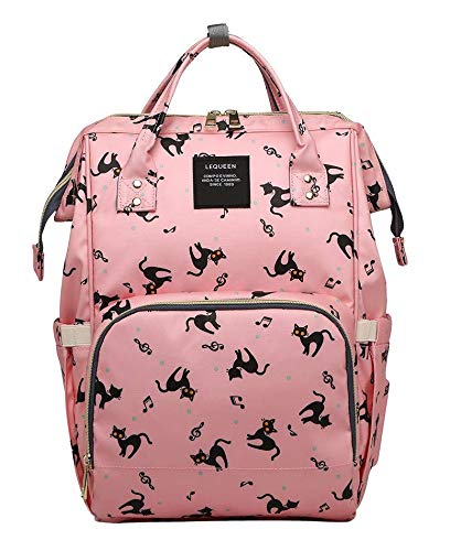 MOCA Mummy mommy baby Diaper Bag bagpack backpack Multi-Function Baby Diaper Backpack Nappy Bags Mom Dad Travel Backpack Large Capacity Baby diaper Bags (Cats - Pink)