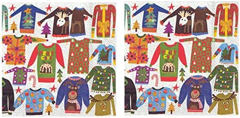 Holiday Patterned Disposable Luncheon Napkins (2 Pack)- Ugly Christmas Sweaters