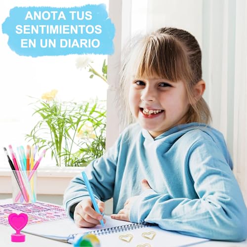 100+Piezas Diario DIY para Niñas, Libretas Bonitas para Niña,Set de Papelería para Diarios Bricolaje,Set de Manualidades Creativas y Regalo para Creatividad y Diversión