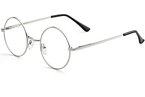 Kursan Small Round Clear Lens Glasses Non Prescription Circle Metal Frame Eyewear