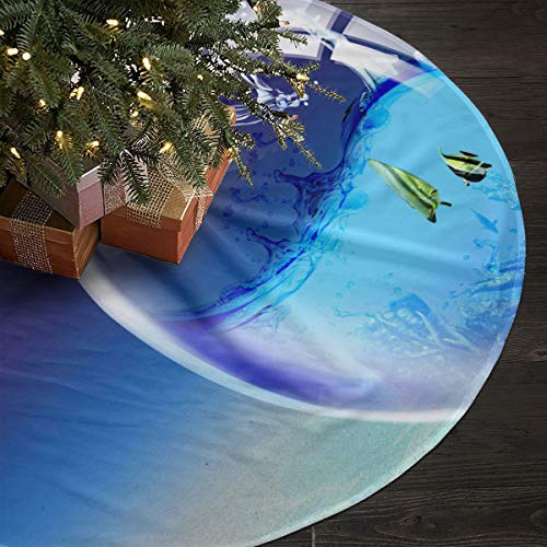 NGFF Fish in The Bathtub Traditional Christmas Tree Skirt Santa & Reindeer Tree Ornaments Tree Skirt for Christmas Decoration