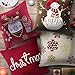 Phantoscope Christmas Pillow Covers Embroidery Snowman Letter Snow Flakes Pillowcase Cushion Cover Pack of 4 18 x 18 inches 45 x 45 cm
