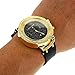 Techno Trend Gold Black Hip Hop Rapper Buckle Band Baller Wrist Watch