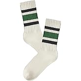 PLZSITDOWN Women Striped Retro Novelty Socks Slouch Socks Athletic Calf Tube Cotton Socks