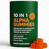 WSJAWH Alpha Gummies 10 in 1 for Men | 4000mg Himalayan Alpha Shilajit Gummies for Energy & Immune | 75% Fulvic Acid, 85+ Trace Minerals, Ashwagandha, Gokshura | No Added Sugar, Non-GMO, 60 Count (1)