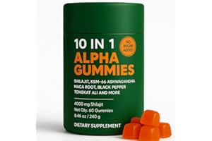 WSJAWH True Alpha Gummies 10 In 1 For Men | 4000mg Himalayan Alpha Shilajit Gummies For Energy & Immune | 75% Fulvic Acid, 85+ Trace Minerals, Ashwagandha, Gokshura | No Added Sugar, Non-Gmo, 60 Count (1)