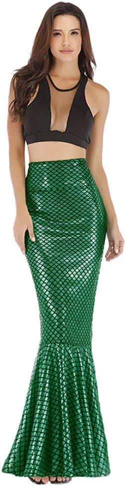Women Sexy Skirt Maxi Long Shiny Mermaid Skirts Shiny Fish Scale Party Dress Skirts