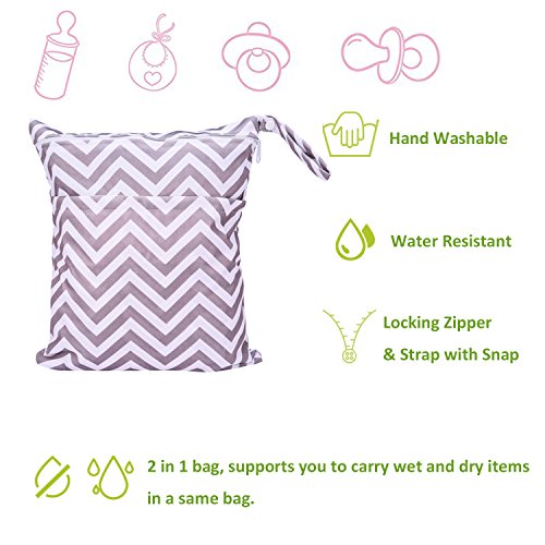 image for UMLIFE Baby Wet and Dry Cloth Diaper Bags Waterproof Nappy Organizer B