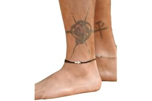 Anklet for men, men's anklet with a silver cross charm, black cord, gift for boyfriend, men's ankle bracelet, christian catho