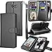 Tekcoo for Galaxy J3 Emerge / J3 Prim / J3 Luna Pro / J3 Mission / J3 Eclipse Wallet Case, Luxury PU Leather Credit Card Slots Holder Purse Carrying Folio Flip Cover for Samsung Amp Prim 2 - Black