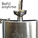 Hip Flask For Liquor or Whiskey With Shot Glasses and Funnel Set | 7oz Leak Proof Flask for Men with 2 Stainless Steel Shot Glasses and Free Funnel & Gift Box | Perfect Present for Men or Women