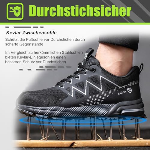 Safety Shoes for Men Women Non-Slip Work Sneakers Lightweight Comfortable Breathable Safety Footwear with Steel Toe