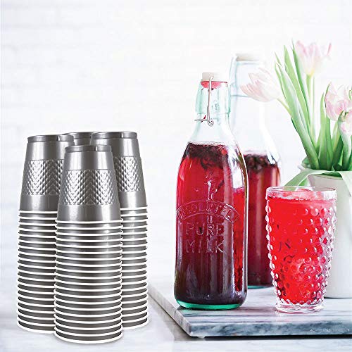 JAM-PAPER-Plastic-Party-Cups-12-oz-Silver-20-GlassesPack