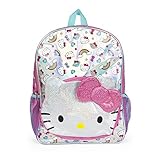 Hello Kitty Rainbow Glitter Pink Bow Pocket Backpack for Girls
