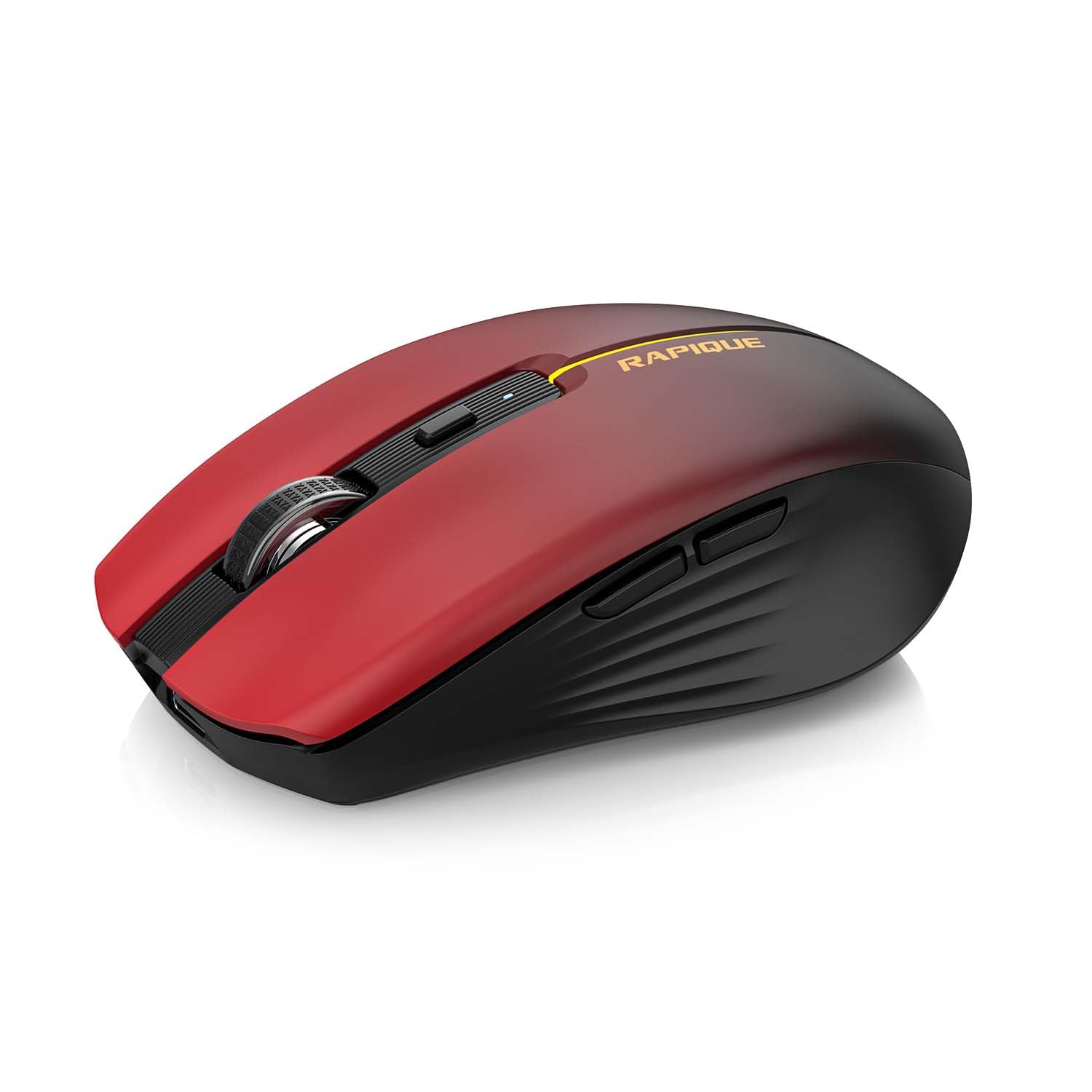 Photo 1 of RAPIQUE Bluetooth Wireless Mouse - (BT1/BT2+USB) Tri-Mode High Performance, Rechargeable, Multi-Device Compatible with PC/Laptop/Computer/MacBook/iPad Air Pro (Red Gradient)