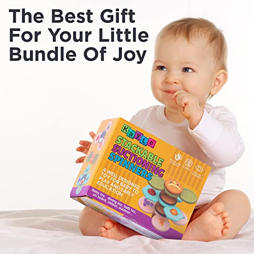 KayLe Silicone Baby Sensory Toys Spinner 3 Toddler Bath Toys