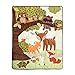 Lambs & Ivy Woodland Tales 4-Piece Crib Bedding Set - Brown, White, Green