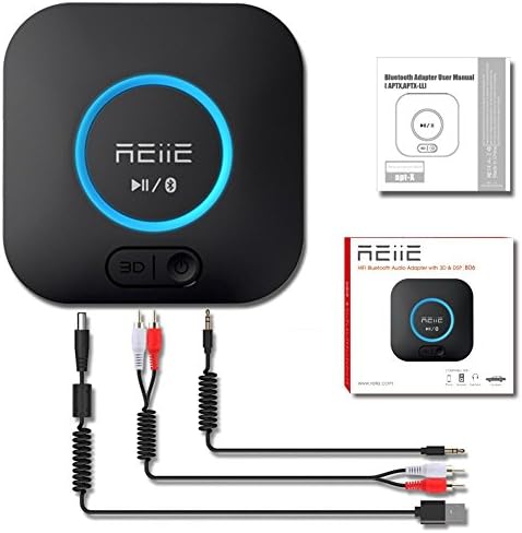 REIIE Bluetooth Audio Receiver – Bluetooth Adapter with Hi-Fi Audio Output – Bluetooth Stereo Adapter with 3D Audio Support – Wirelessly Streams Music to Any Home Stereo System