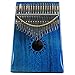 Moozica Mahogany Tone Wood Kalimba, Professional 17 Keys Acoustic Finger Thumb Piano Music Gift(Ocean Blue)