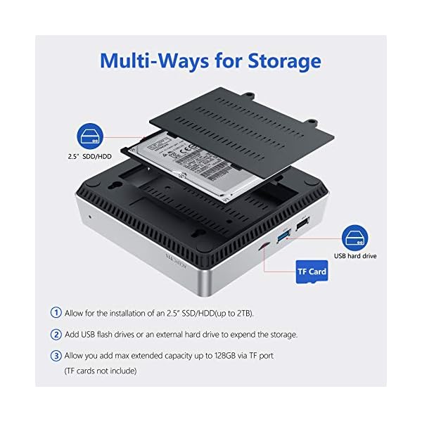 ACEPC-T11-Mini-PC-Windows-10-Pro-Fanless-mini-computer-support-for-4K-HD-24-5G-WLAN-Gigabit-Ethernet-HDMI-and-VGA-output-4GB-and-120GB-Silver ACEPC T11 Mini PC Windows 10 Pro, Fanless mini computer, support for 4K HD, 2.4, 5G WLAN, Gigabit Ethernet, HDMI and VGA…