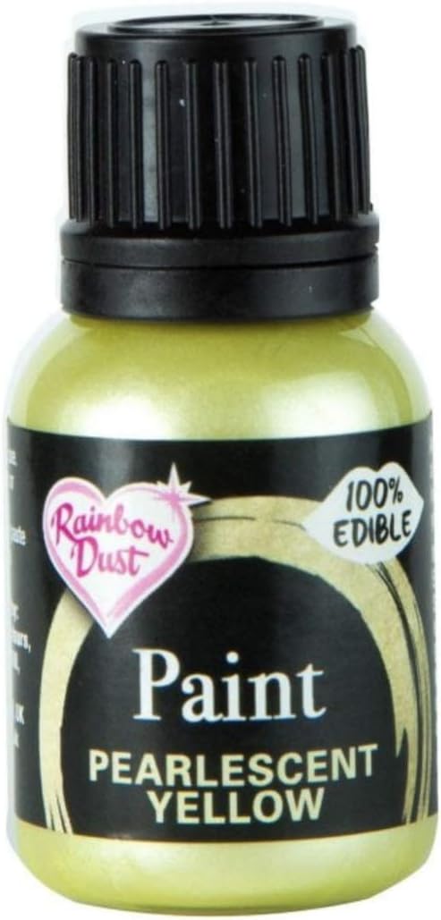 Rainbow Dust Edible Food Paint METALLIC PEARLESCENT YELLOW For Cake Decorating
