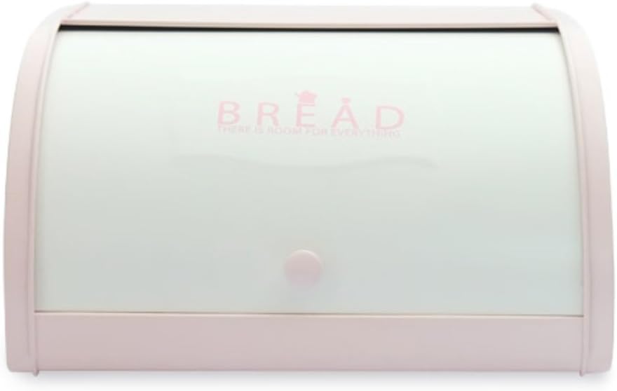 Harra Home Bread Box for Kitchen Counter, Bread Bin Storage Container for Loaves, Pastries, and More, (12 x 9.5 x 6.5) Inch (Pink)