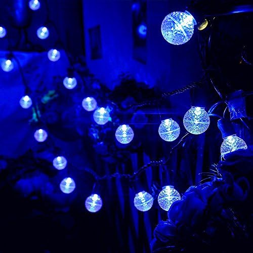 Solar Lights,2-in-1 Waterproof 7 LED Outdoor Solar Spotlight Adjustable Wall Light Security Landscape Lighting In-Ground Lights Auto On/Off for Patio Yard Garden Driveway Pathway Pool (Blue)