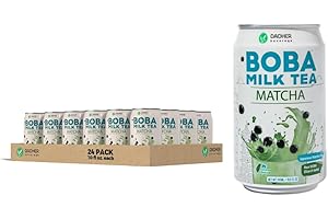 DAOHER BEVERAGE (Pack of 24) DaoHer Matcha BOBA Milk Tea Multipack || Japanese Matcha || Konjac BOBA || No.1 Canned BOBA Brand