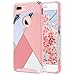 ULAK iPhone 7 Plus Case, Slim Flexible TPU Rugged Rubber Anti Scratch Hard Cover Thin Case with Design for Apple iPhone 7 Plus 5.5 inch, Pink Geometric Marble